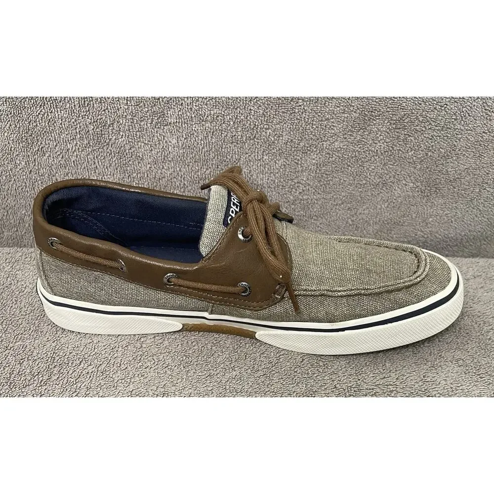 SPERRY Top Sider Men's Halyard Shoes Chambray Chocolate Boat Shoes Size 9.5